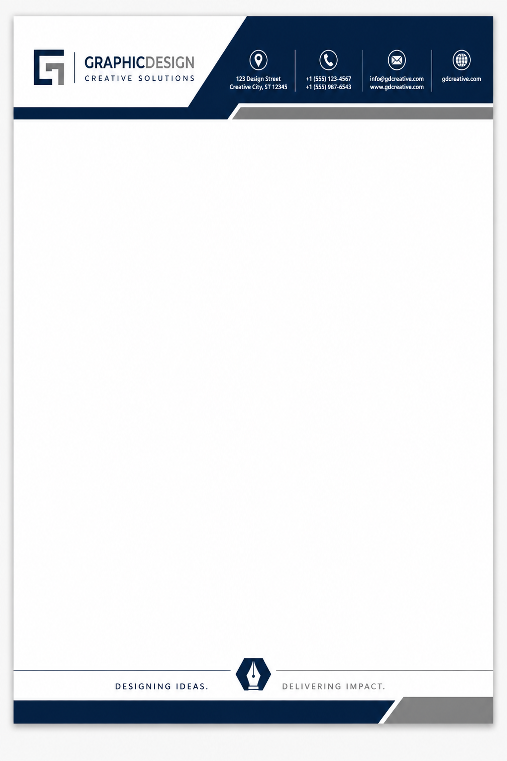 Graphic Design Letterhead — corporate style letterhead