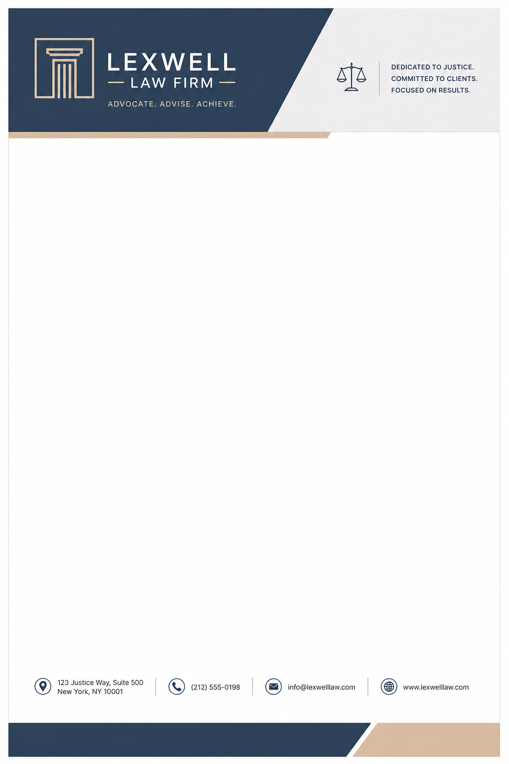 Law Firm Letterhead — modern style letterhead