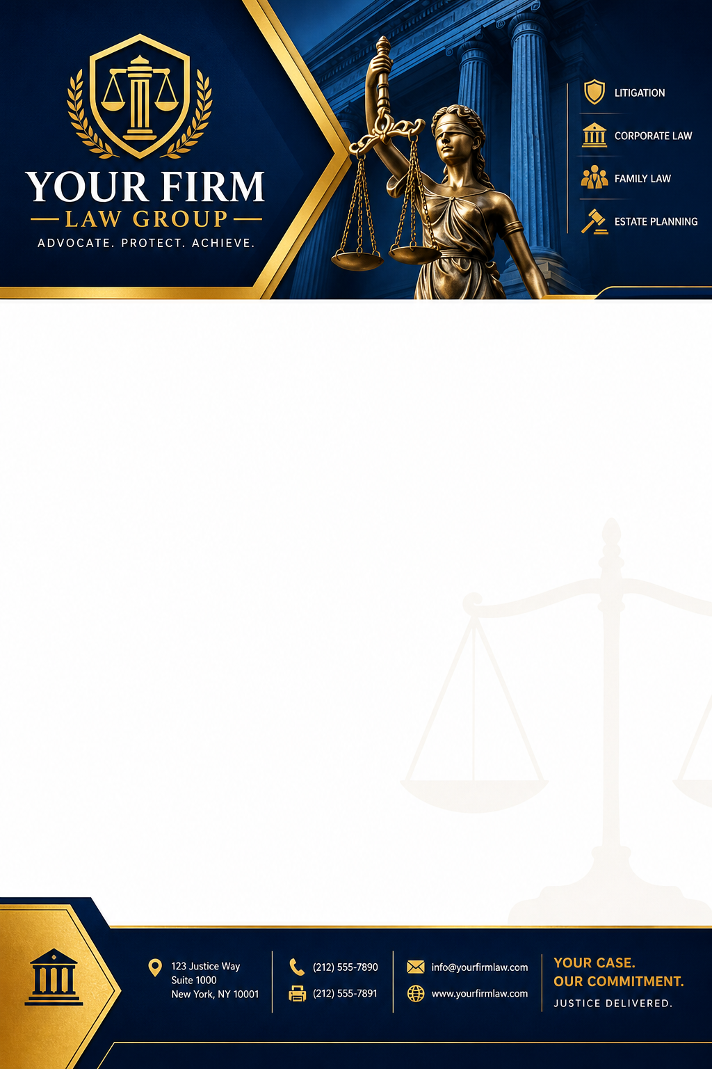 Law Firm Letterhead — vibrant style letterhead