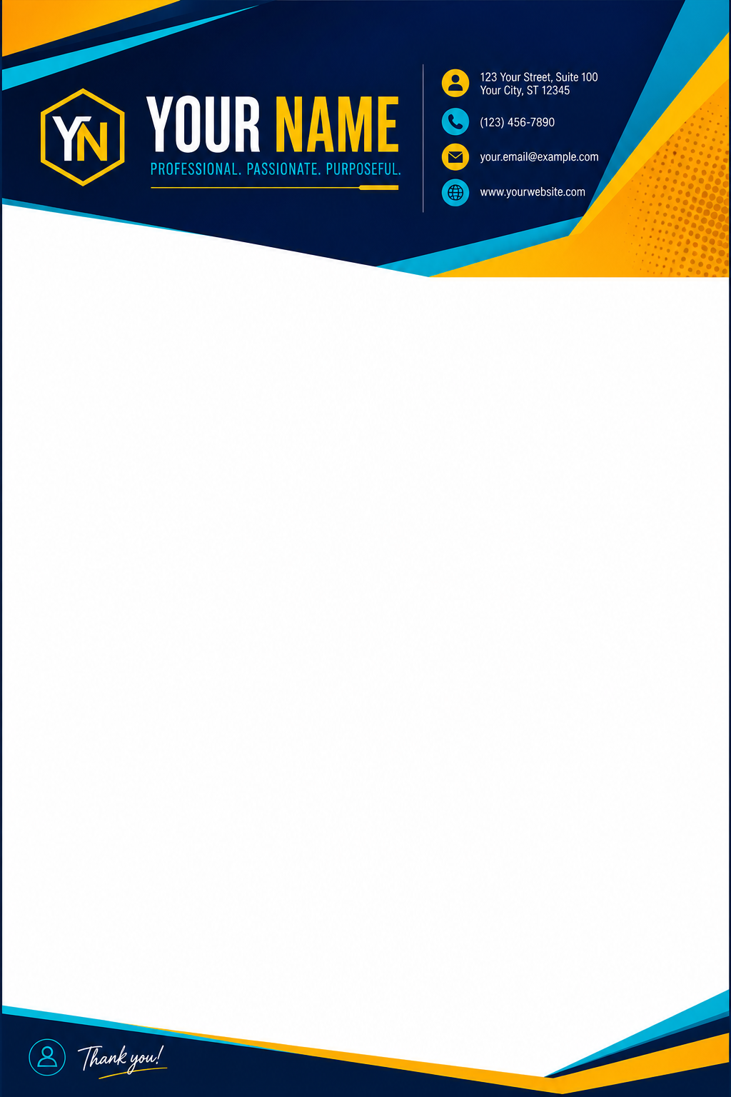 Personal Letterhead — vibrant style letterhead
