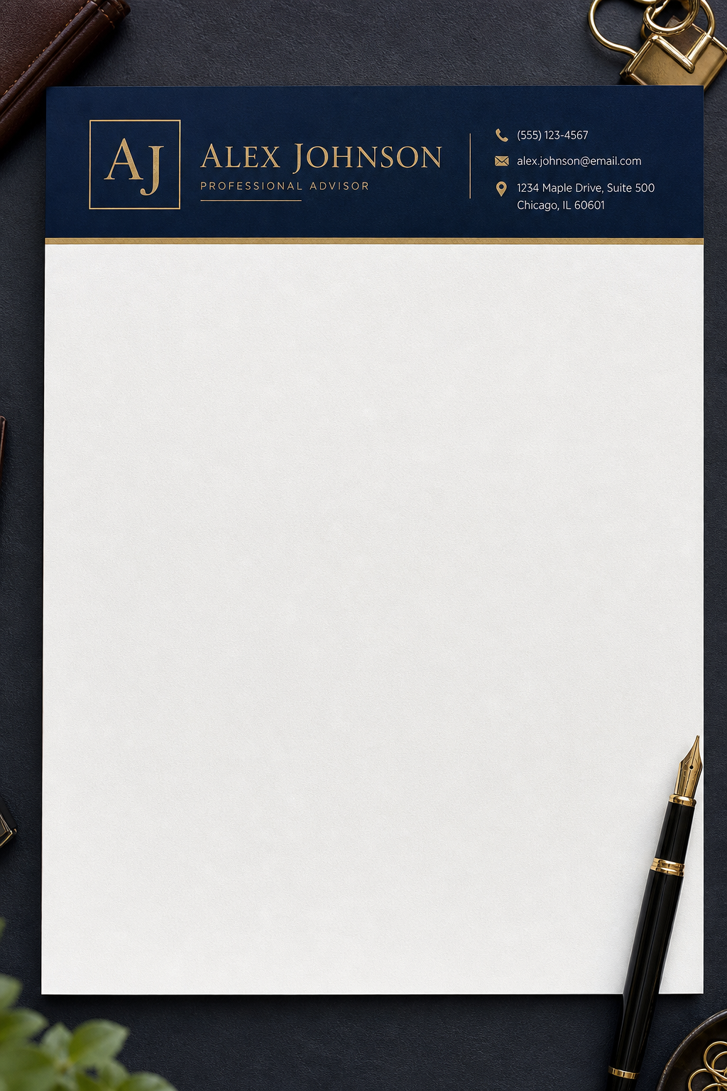 Personal Letterhead — photo-realistic style letterhead