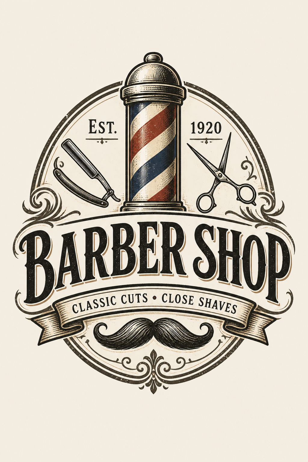 Barber Shop Logo — vintage style logo concept