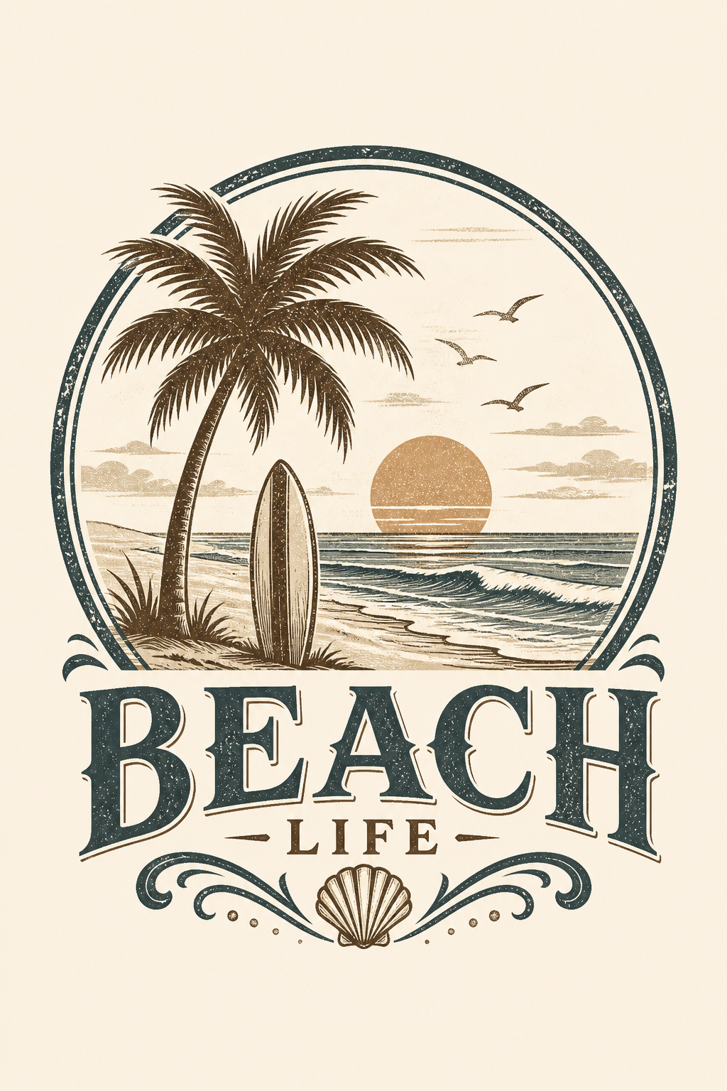 Beach Logo — vintage style logo concept