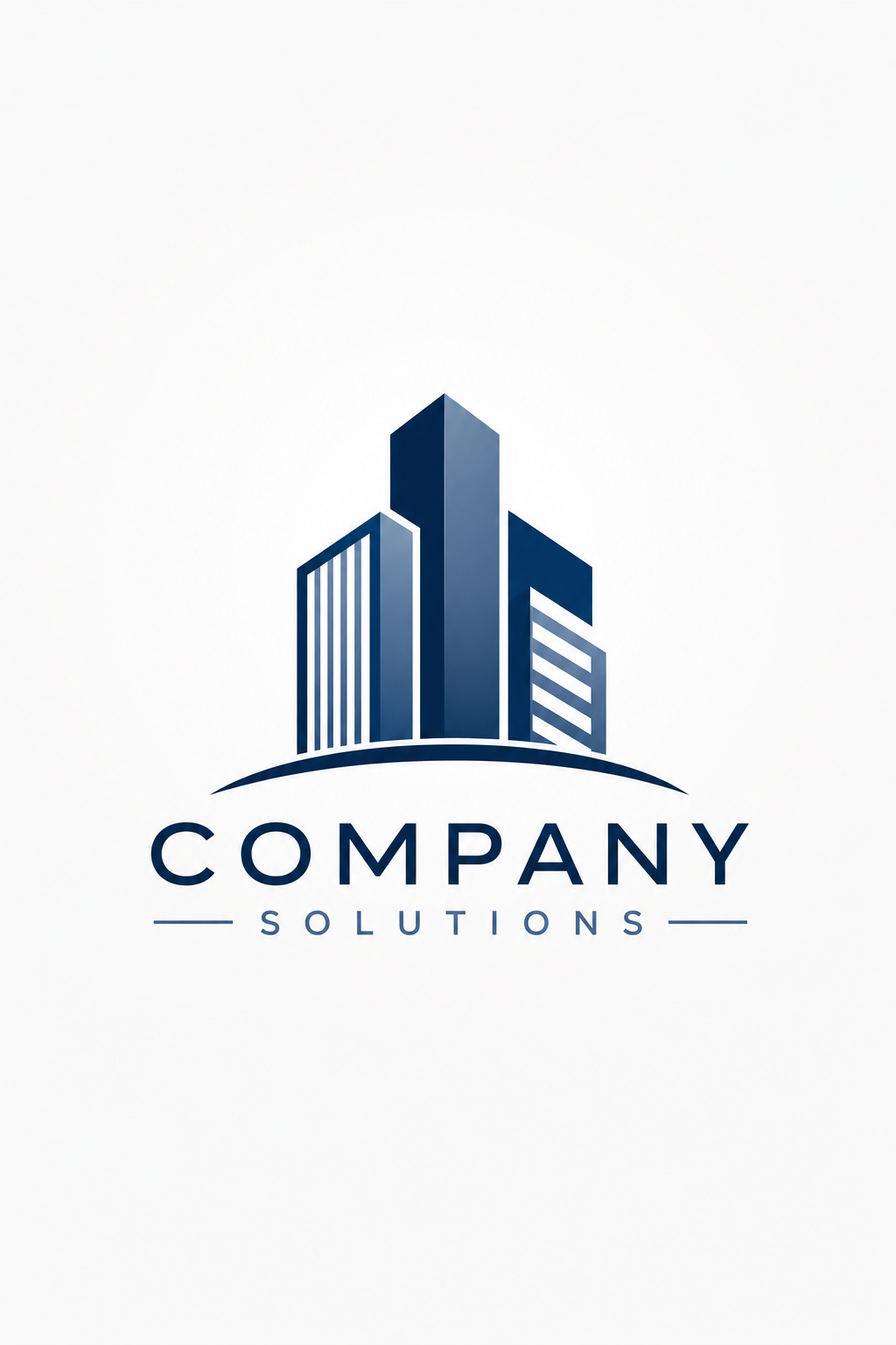 Company Logo — modern style logo concept, featuring corporate office, abstract gradient, navy and white palette