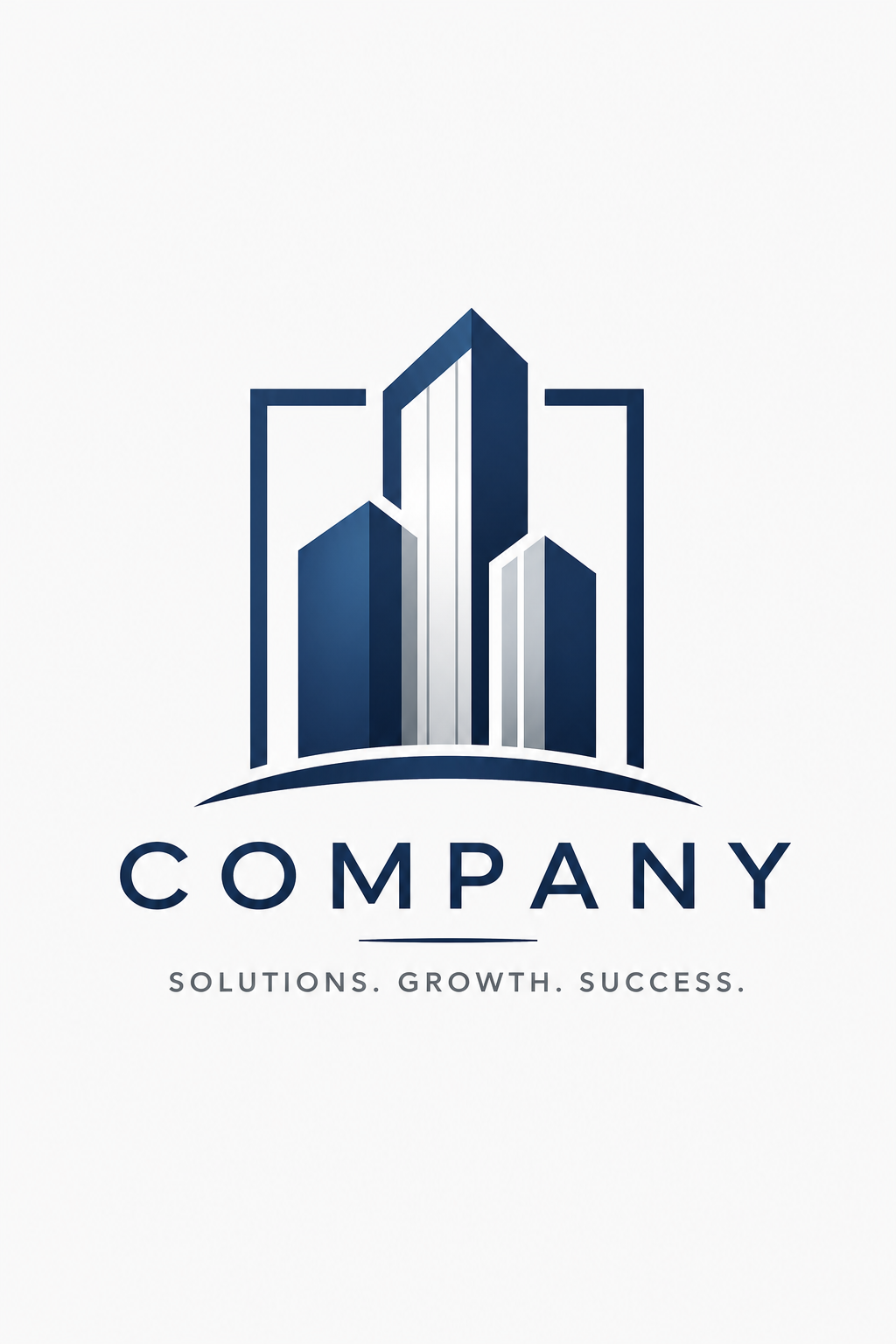 Company Logo — corporate style logo concept, featuring corporate office, abstract gradient, navy and white palette