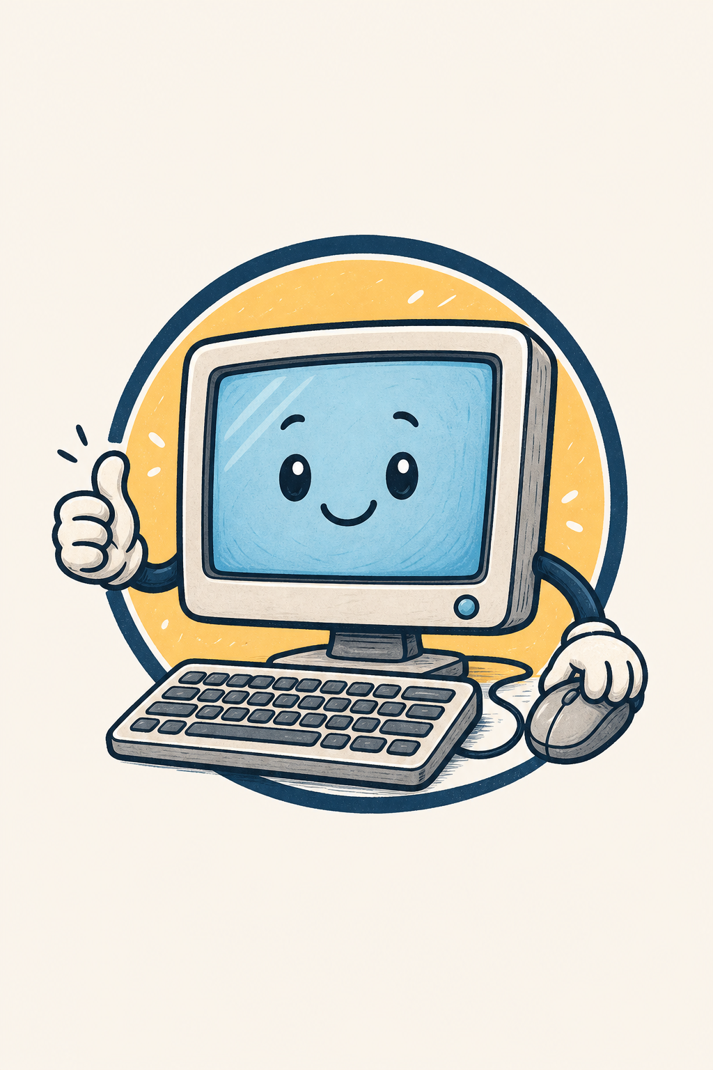 Computer Logo — illustration style logo concept