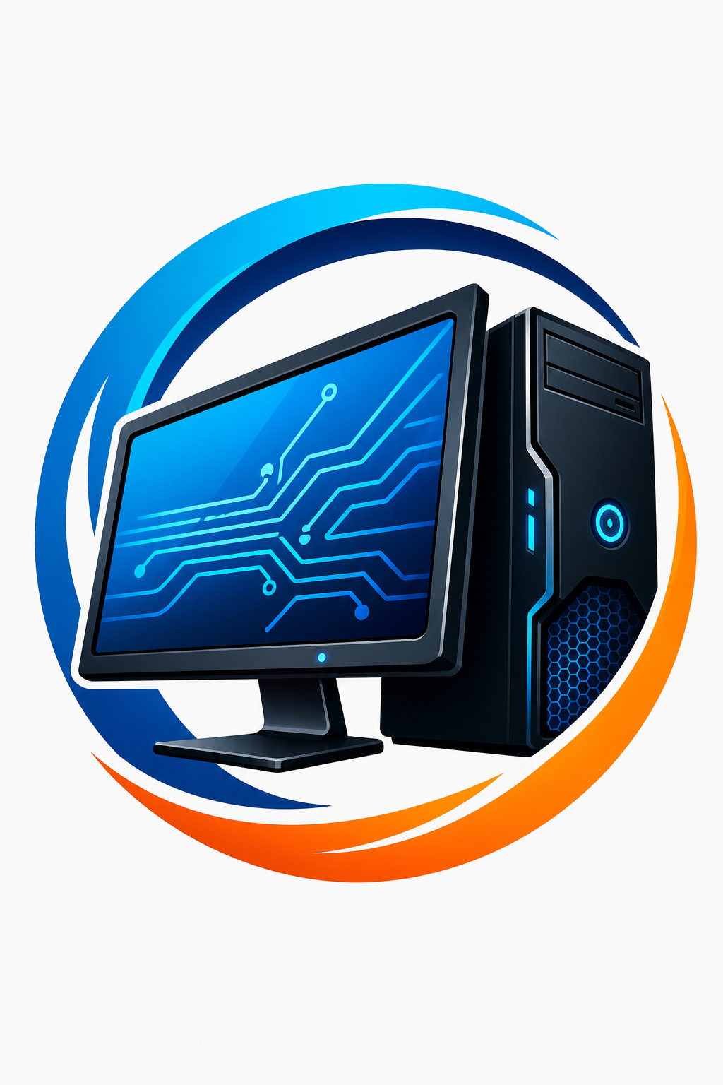 Computer Logo — vibrant style logo concept