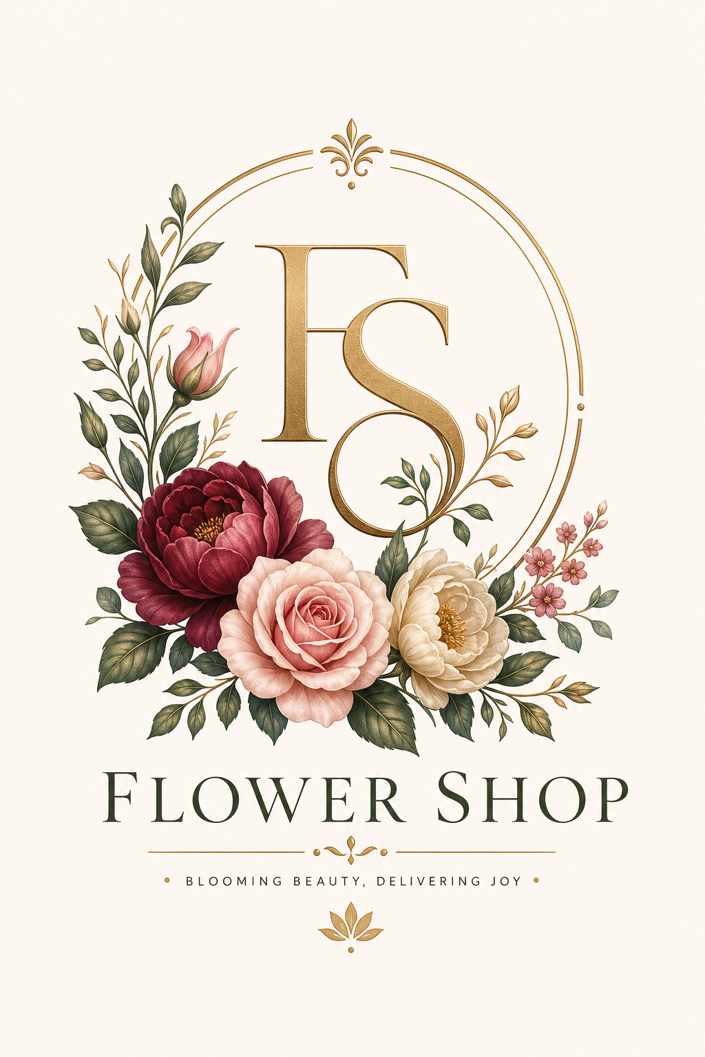 Flower Shop Logo — elegant style logo concept, featuring botanical floral imagery, garden palette, organic curves