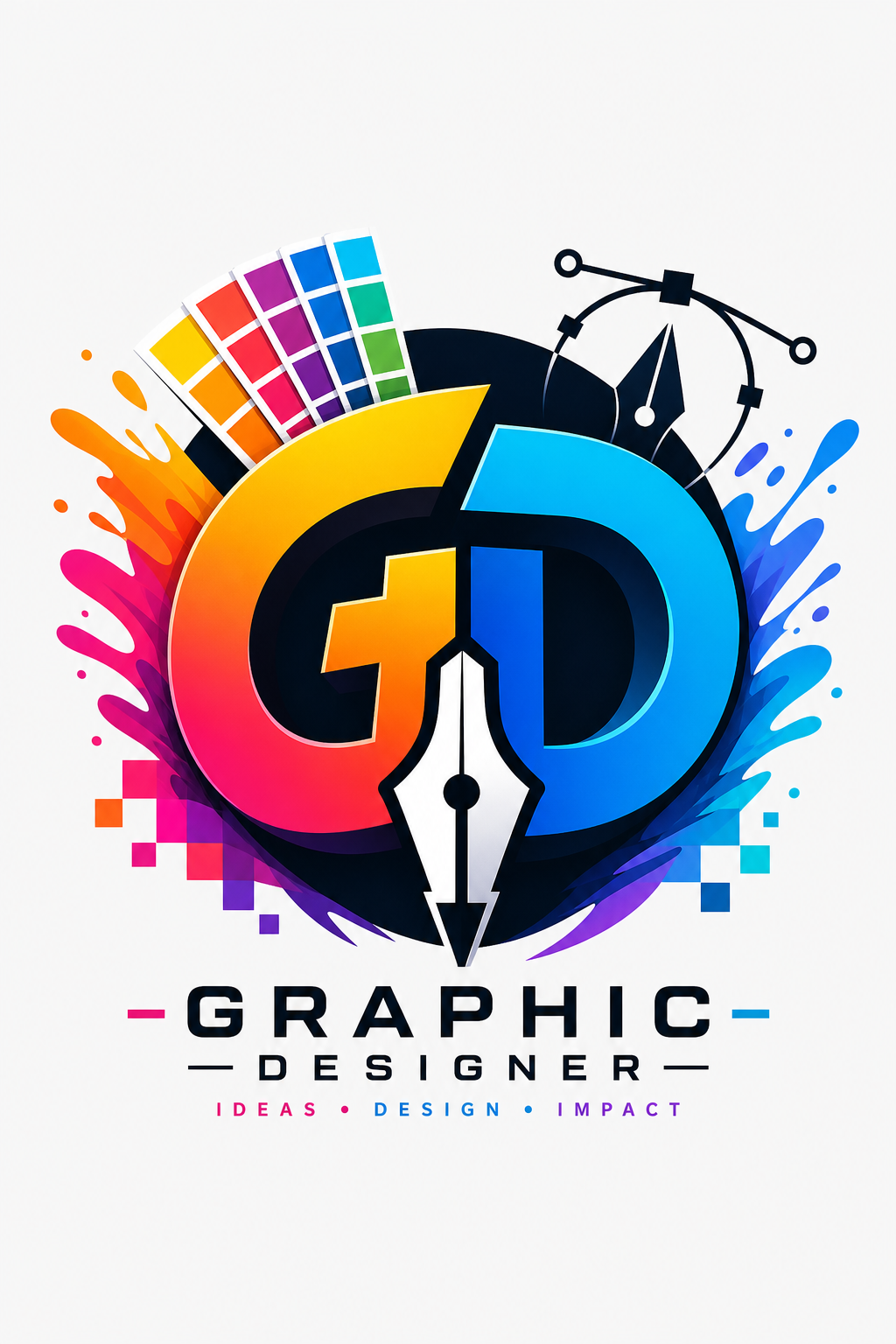Graphic Designer Logo — vibrant style logo concept