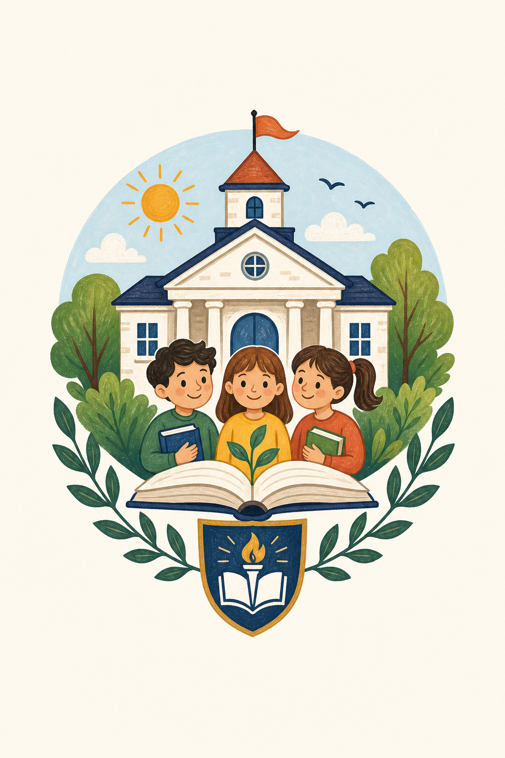 Institution Logo — illustration style logo concept