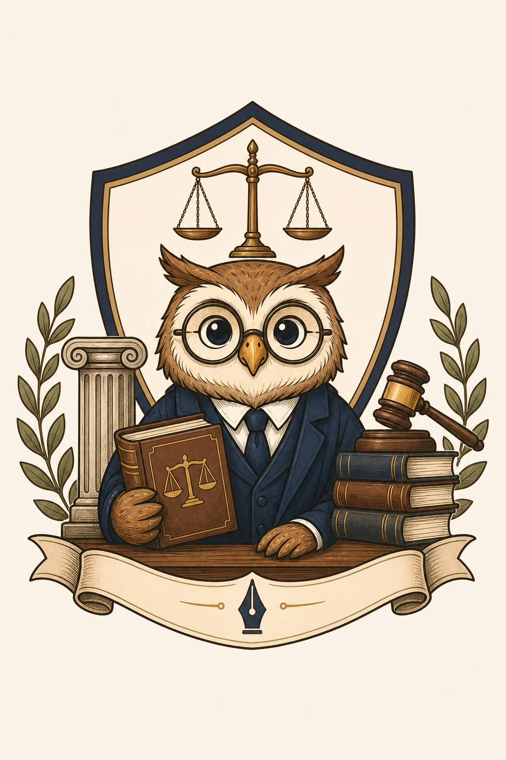 Law Logo — illustration style logo concept