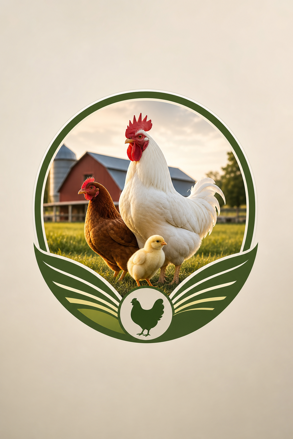 Poultry Farm Logo — photo-realistic style logo concept
