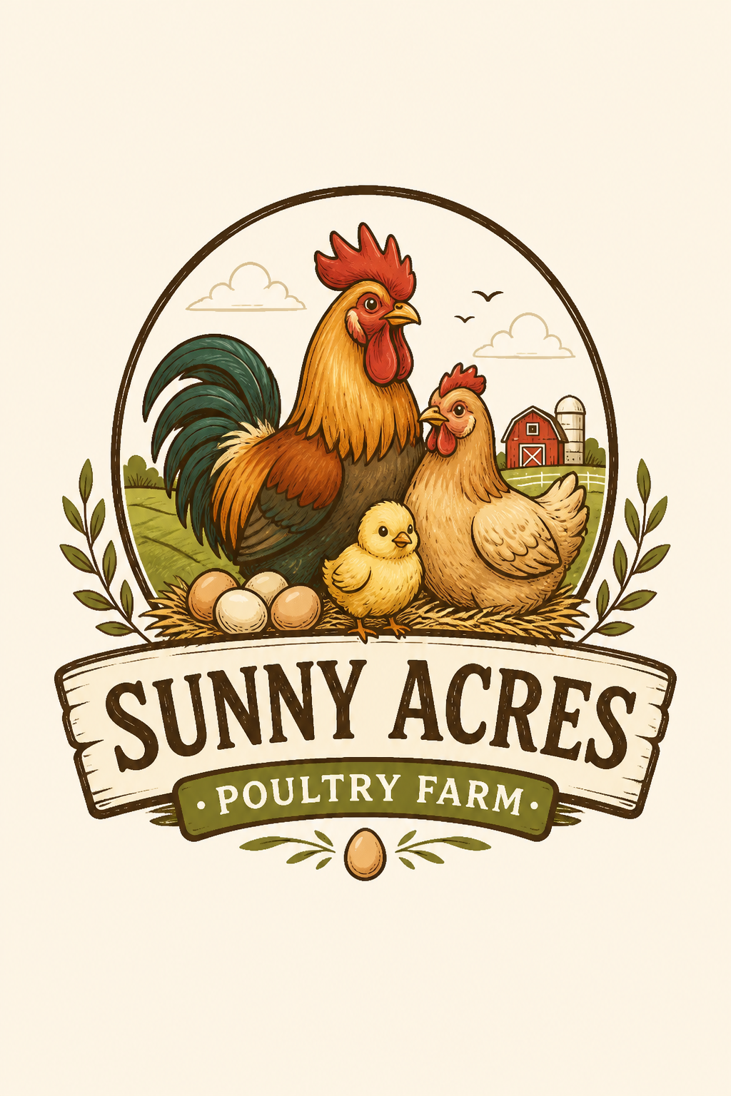 Poultry Farm Logo — illustration style logo concept