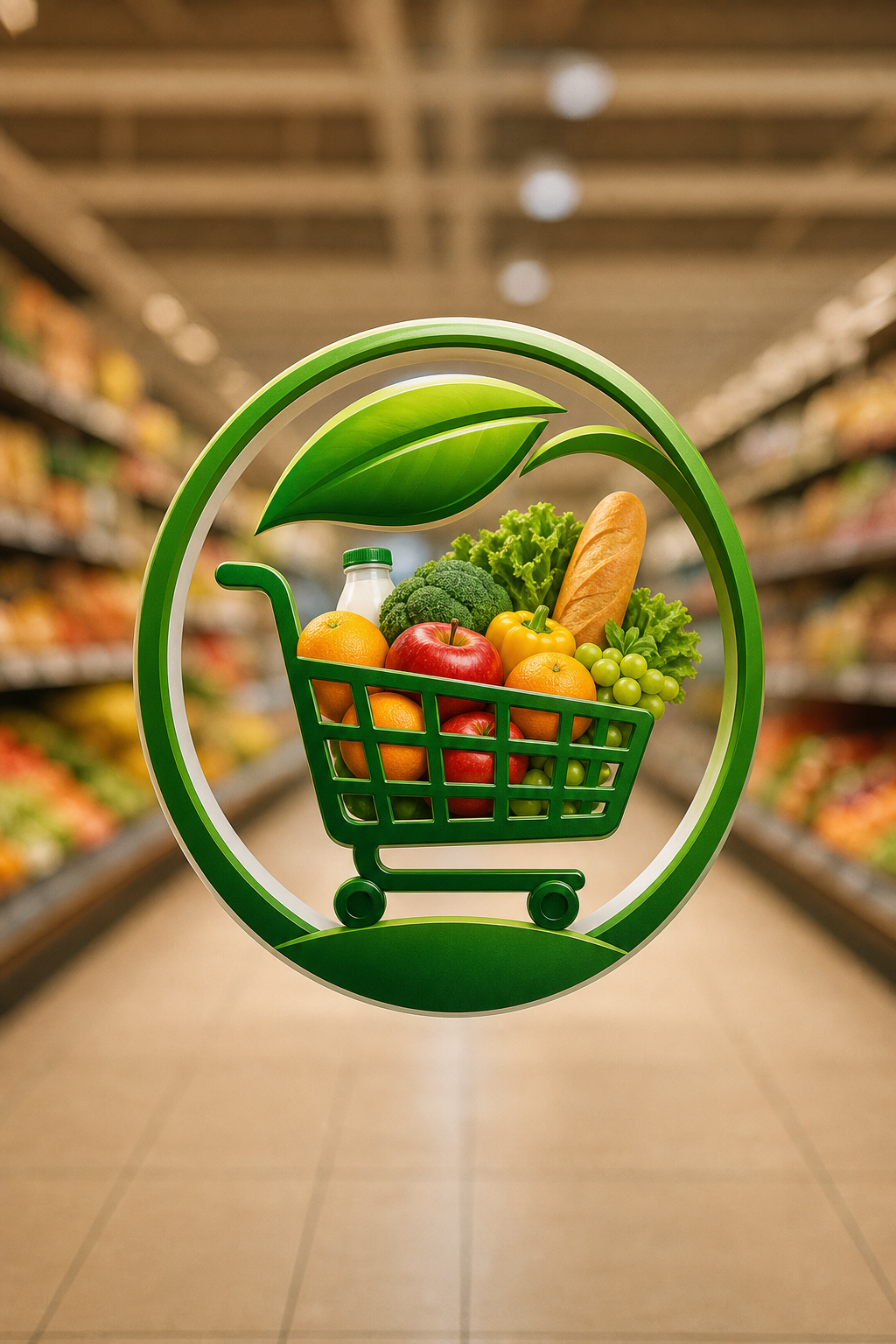 Supermarket Logo — photo-realistic style logo concept