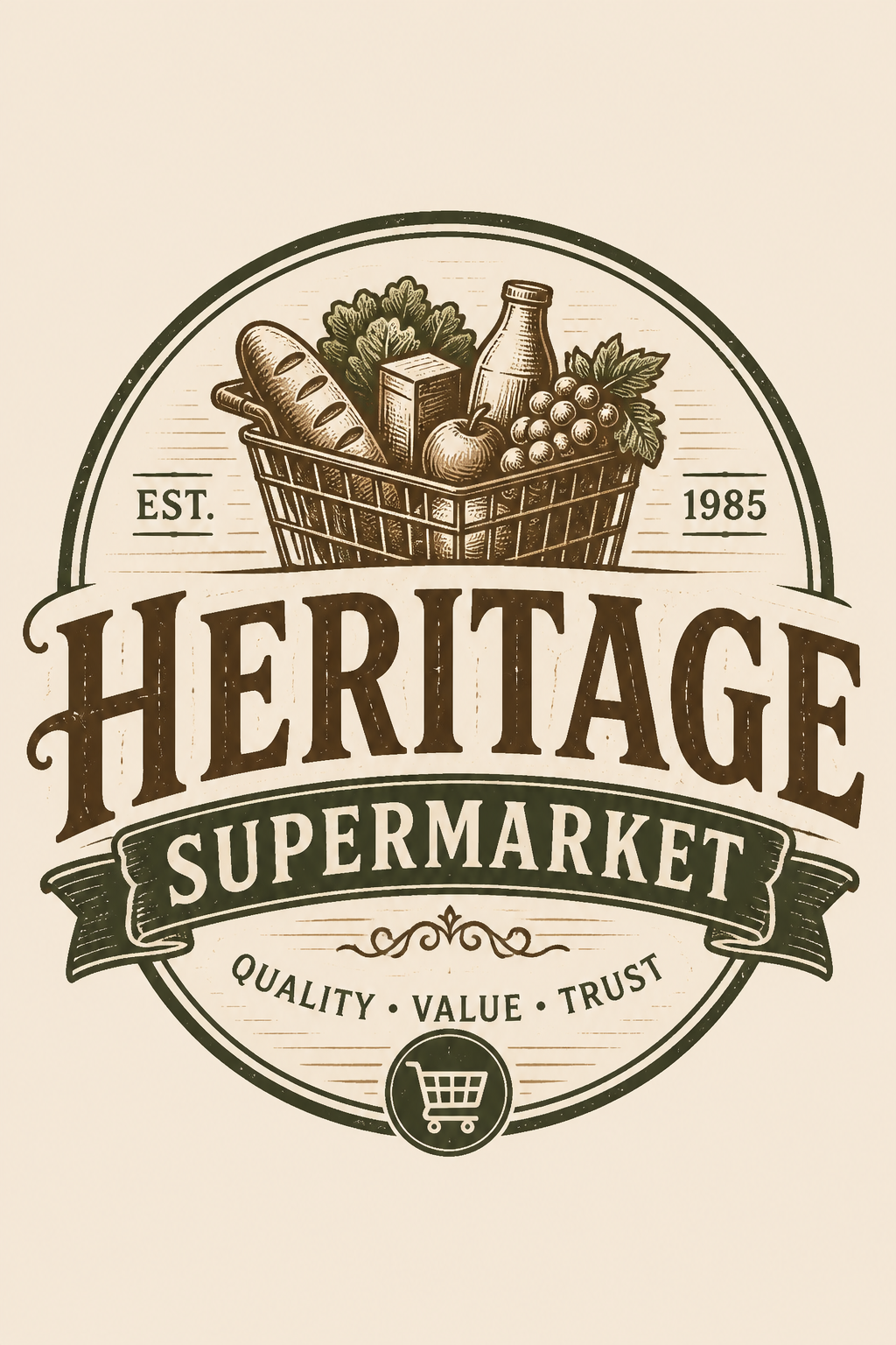 Supermarket Logo — vintage style logo concept