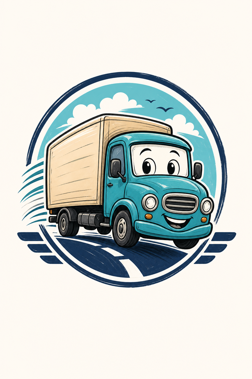 Transport Logo — illustration style logo concept