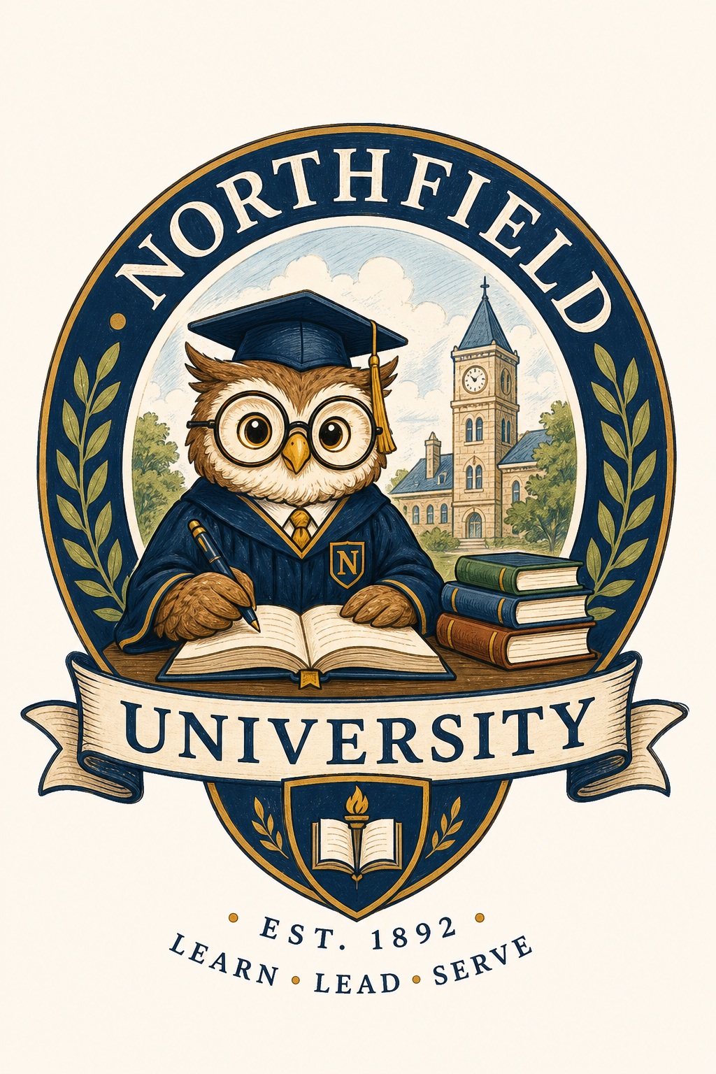 University Logo — illustration style logo concept