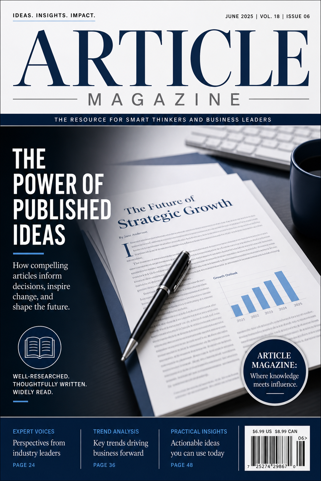 Article Magazine Cover — corporate style magazine cover