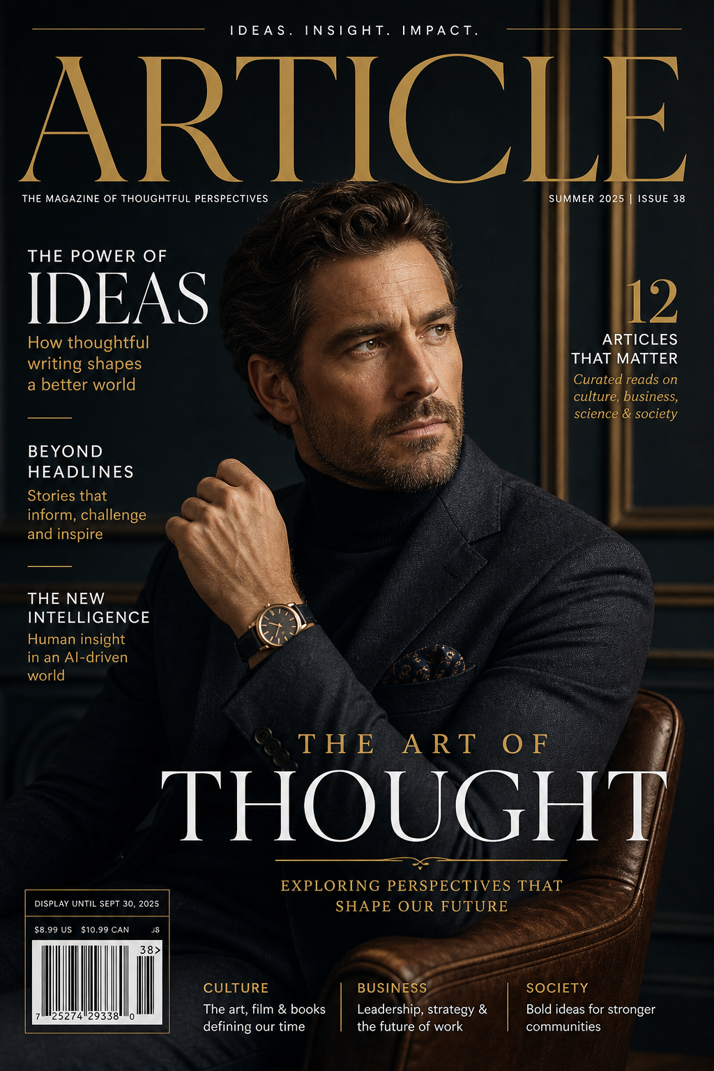 Article Magazine Cover — elegant style magazine cover