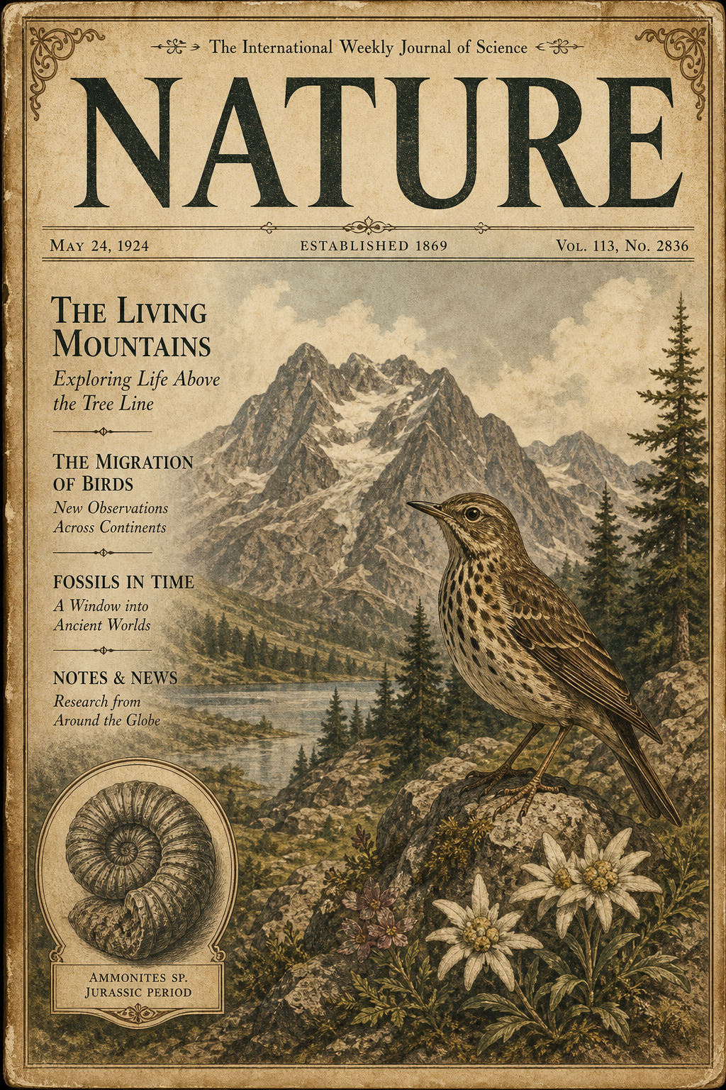 Nature Magazine Cover — vintage style magazine cover