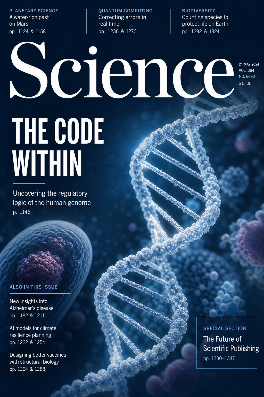 Science Magazine Cover — corporate style magazine cover