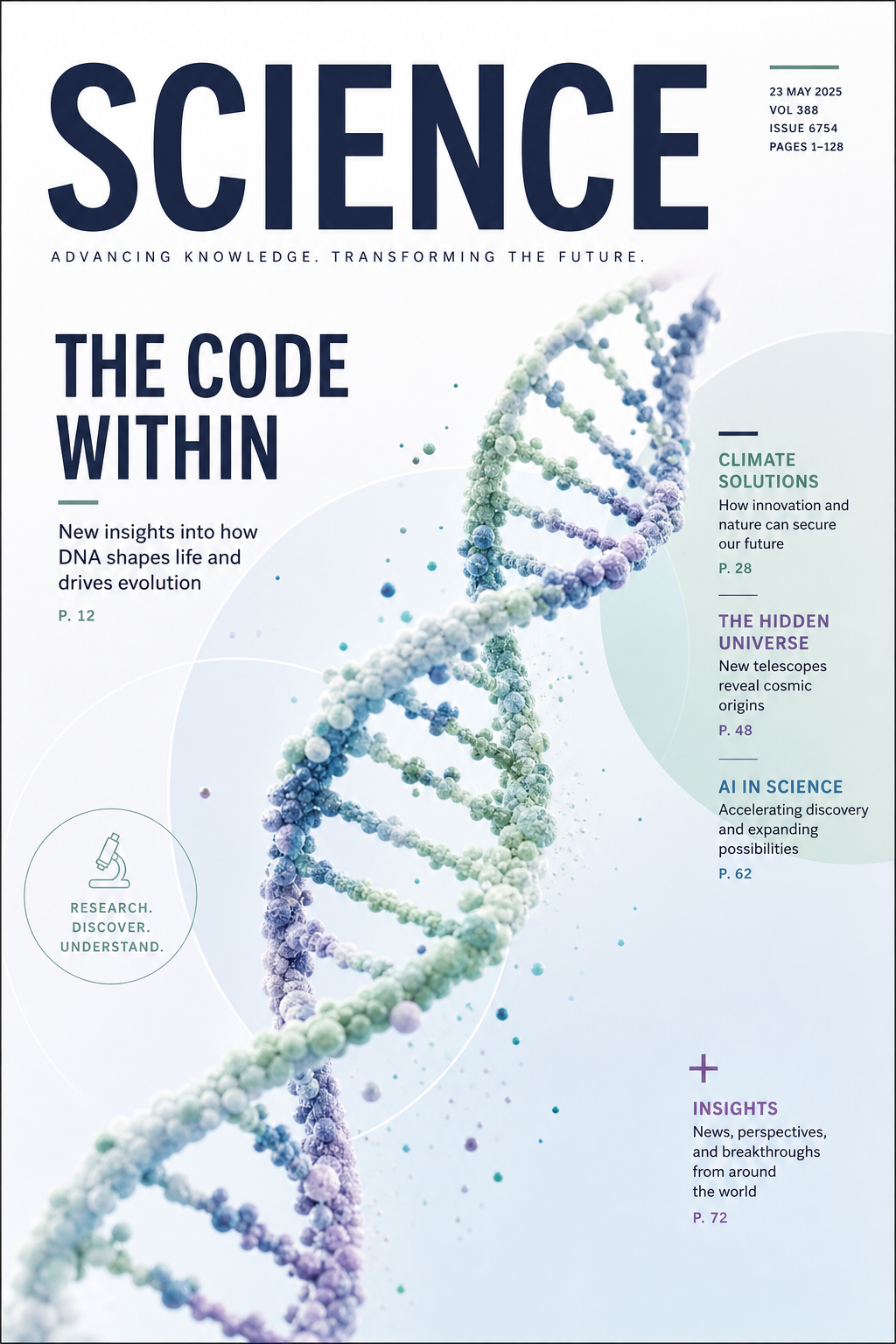 Science Magazine Cover — modern style magazine cover
