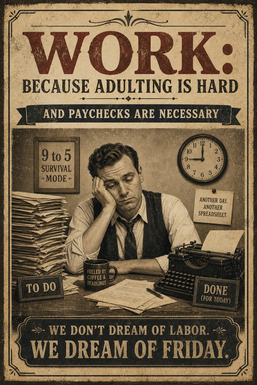 Work Meme — vintage style meme