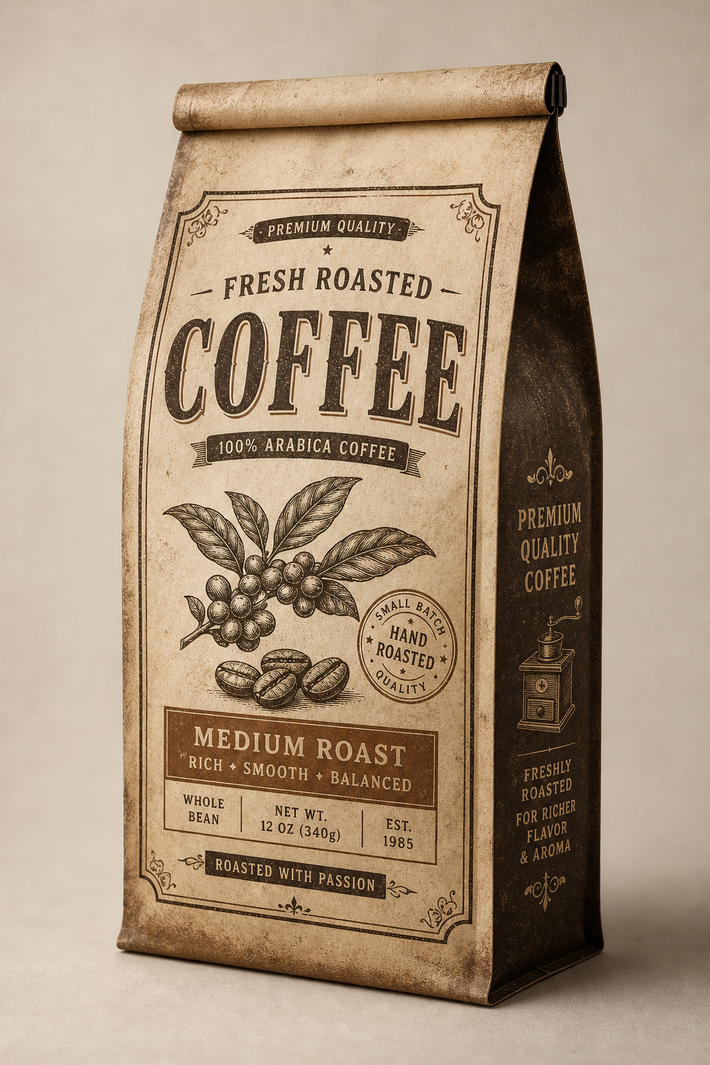 Coffee Bag Mockup — vintage style product mockup