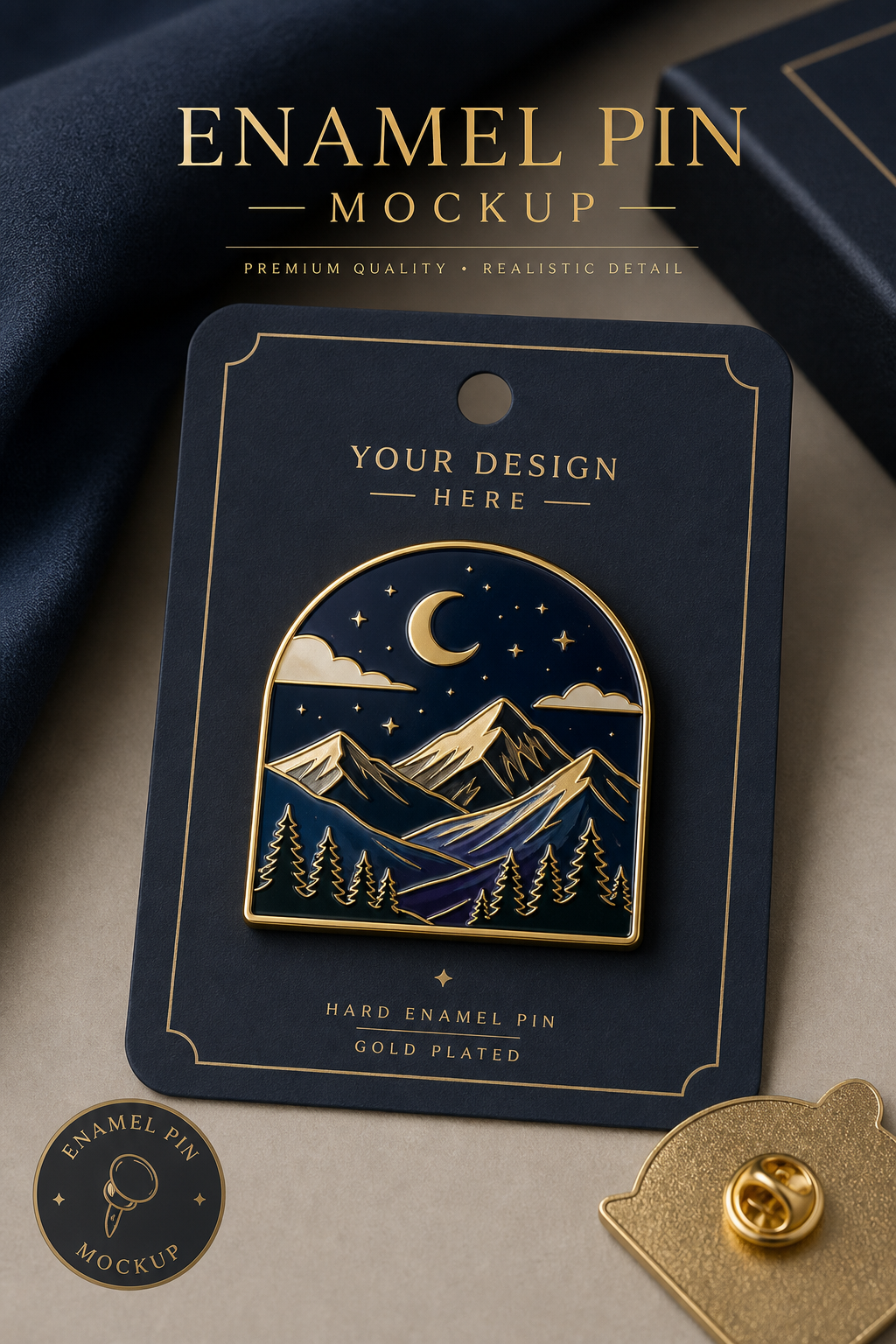 Enamel Pin Mockup — elegant style product mockup