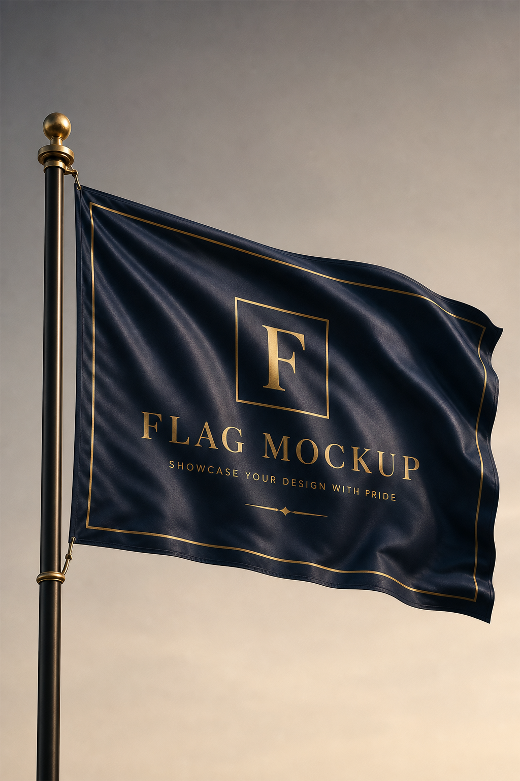 Flag Mockup — elegant style product mockup