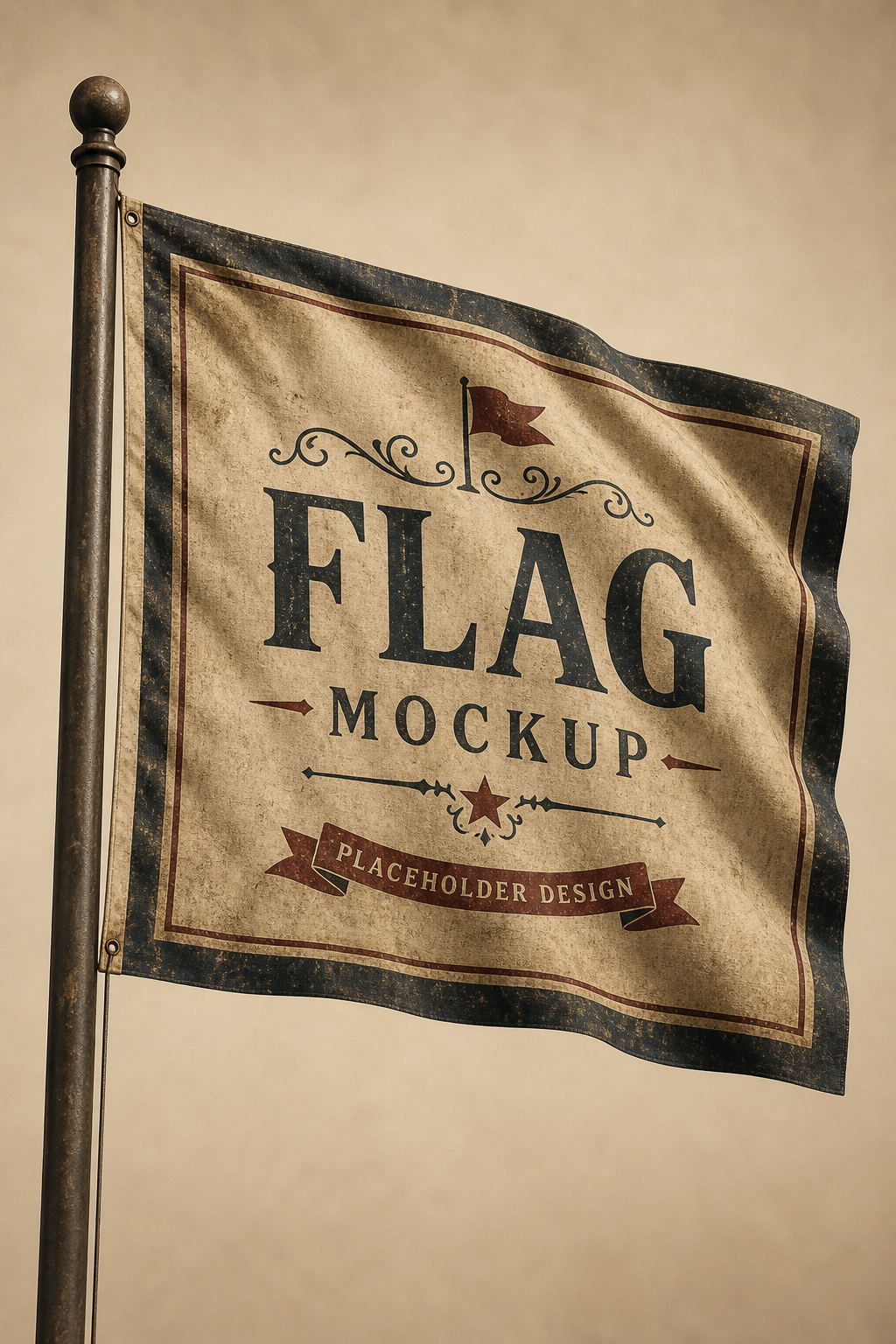 Flag Mockup — vintage style product mockup