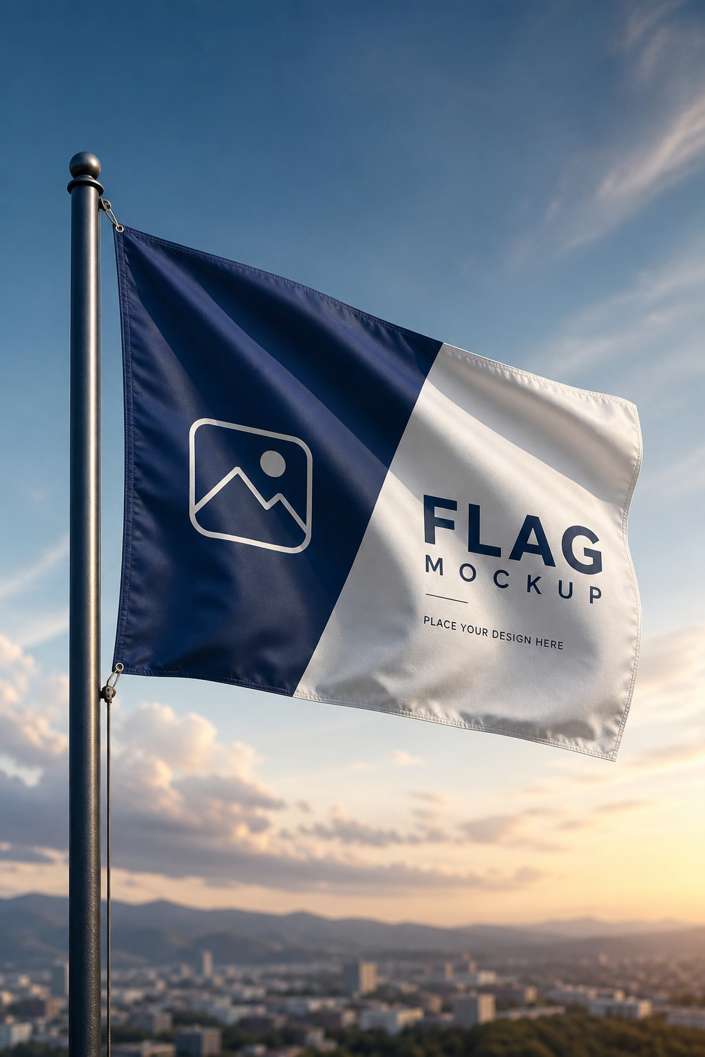 Flag Mockup — photo-realistic style product mockup