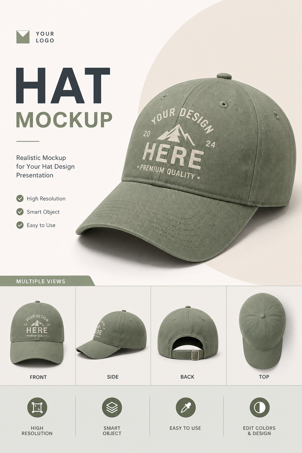 Hat Mockup — modern style product mockup