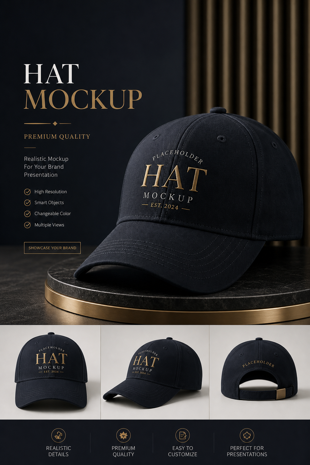 Hat Mockup — elegant style product mockup